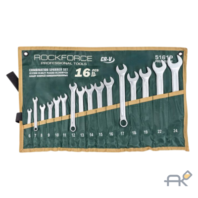 Набор ключей комбинированных 16пр.(6-19.22. 24мм).на полотне (RF-5161P)504 